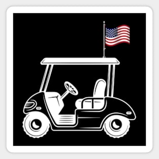 Golf Card Flag American Magnet